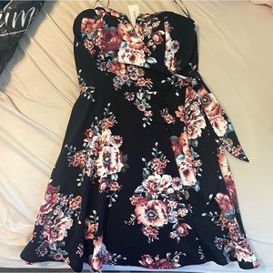 Francesca’s strapless floral dress